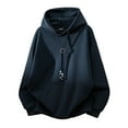 thumbnail image 3 of MHFRRA Sudadera con Capucha Informal de Manga Larga para Hombre, Cómoda, Ligera, Transpirable, Mezcla Suave para Uso Diario Marina de guerra, 3 of 3