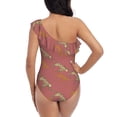 thumbnail image 5 of Pofeuu Leopard Print Print Women's One Piece Swimsuits One Shoulder Swimwear Asymmetric Ruffle Monokinis Bathing Suits-Medium, 5 of 6