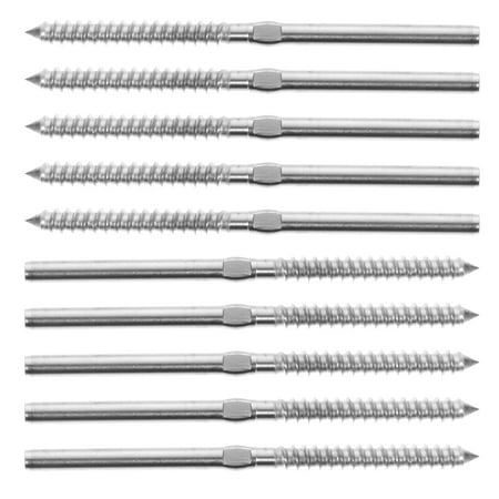 

10pcs Stainless Steel Right and Left Thread Swage Lag Screws for Cable Railing