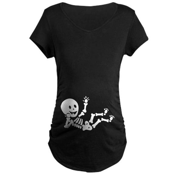 CafePress - Pregnant Skeleton Maternity T Shirt - Maternity Dark T-Shirt