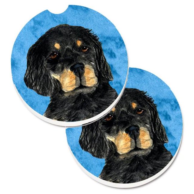 Blue Gordon Setter Set of 2 Cup Holder Car Coaster