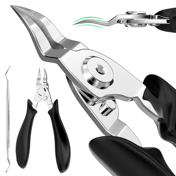 Toenail Clippers for Thick Ingrown Toenails Large Handle Stainless Steel Nail Clipper Cutters Chiropodist Pedicure Tools