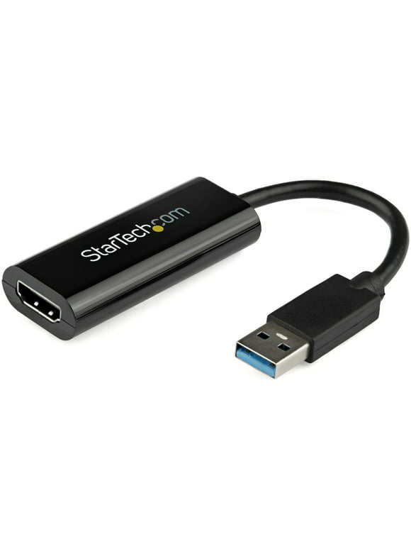 StarTech.com USB 3.0 to HDMI Adapter - 1080p (1920x1200) - Slim/Compact USB Type-A to HDMI Display Adapter Converter for Monitor - External Video & Graphics Card - Black - Windows Only