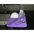 thumbnail image 3 of Dependable Industries Silicone Drying Mat, 16"x12" - Grooved Design, Heat-Resistant, Non-Slip, BPA-Free - For Dishes, Cutlery, Pots, Pans (Purple), 3 of 3
