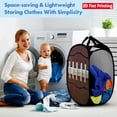 thumbnail image 2 of Instant Open Mesh Laundry Hamper, Collapsible Basket with Side Pocket, Foldable Dirty Clothes Hamper with Sturdy Reinforced Handles for Dorm Bedroom Travel Storage, 18.5×11.8×11.8in(D), 2 of 5