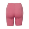 thumbnail image 3 of A2Y Women's Basic Solid Premium Cotton Mid Thigh High Rise Biker Bermuda Shorts Bright Pink XL, 3 of 5