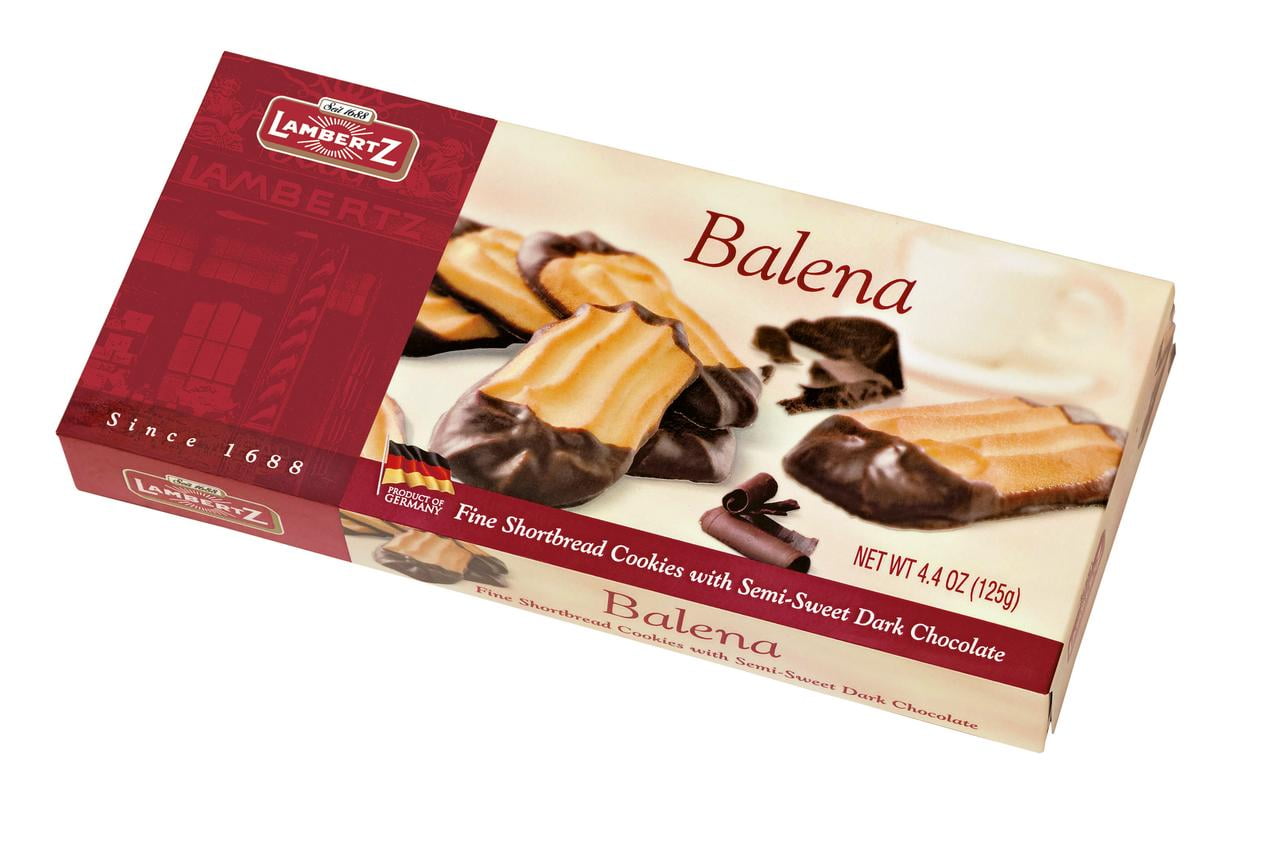 Lambertz Balena Shortbread Cookies with Dark Chocolate, 4.4oz box
