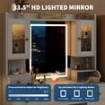 thumbnail image 5 of 41.3" Makeup Vanity Desk with Lights & Mirror, Large Vanity Table with Power Outlet, 3 Colors Lighting, 6 Drawers, 2 RGB Cabinets, Woman Dressing Table for Bedroom, 5 of 9