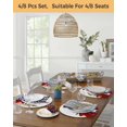 thumbnail image 5 of 15 Inch Round Placemats Set of 6, Red Christmas Tree Non Slip Heat Insulation PP Table Mats, Xmas Reindeer Modern Abstract Art Washable Place Mats for Kitchen Dining Party Table Decor, 5 of 7
