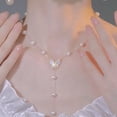 thumbnail image 2 of FORYULIK Collier à Perles Cloutées Femme Rétro Mode Tempérament Pendentif Nœud Chaîne de Clavicule Collier, 2 of 4
