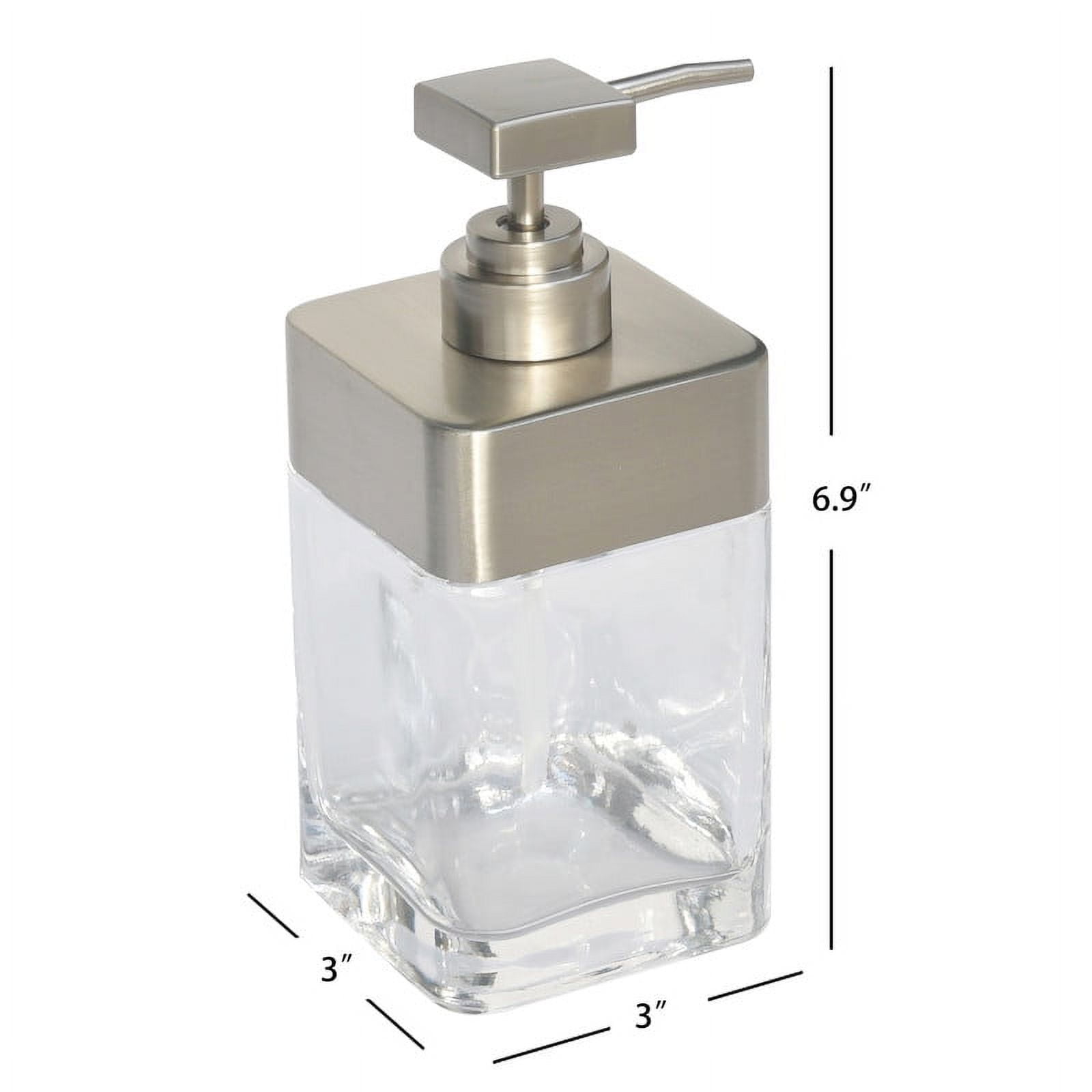 Better Homes & Gardens Glass Soap Pump, Clear with Silver Accent