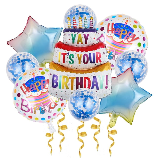 Kit de globos de cumpleaños GLASNES de 99 cm, gran set de foil