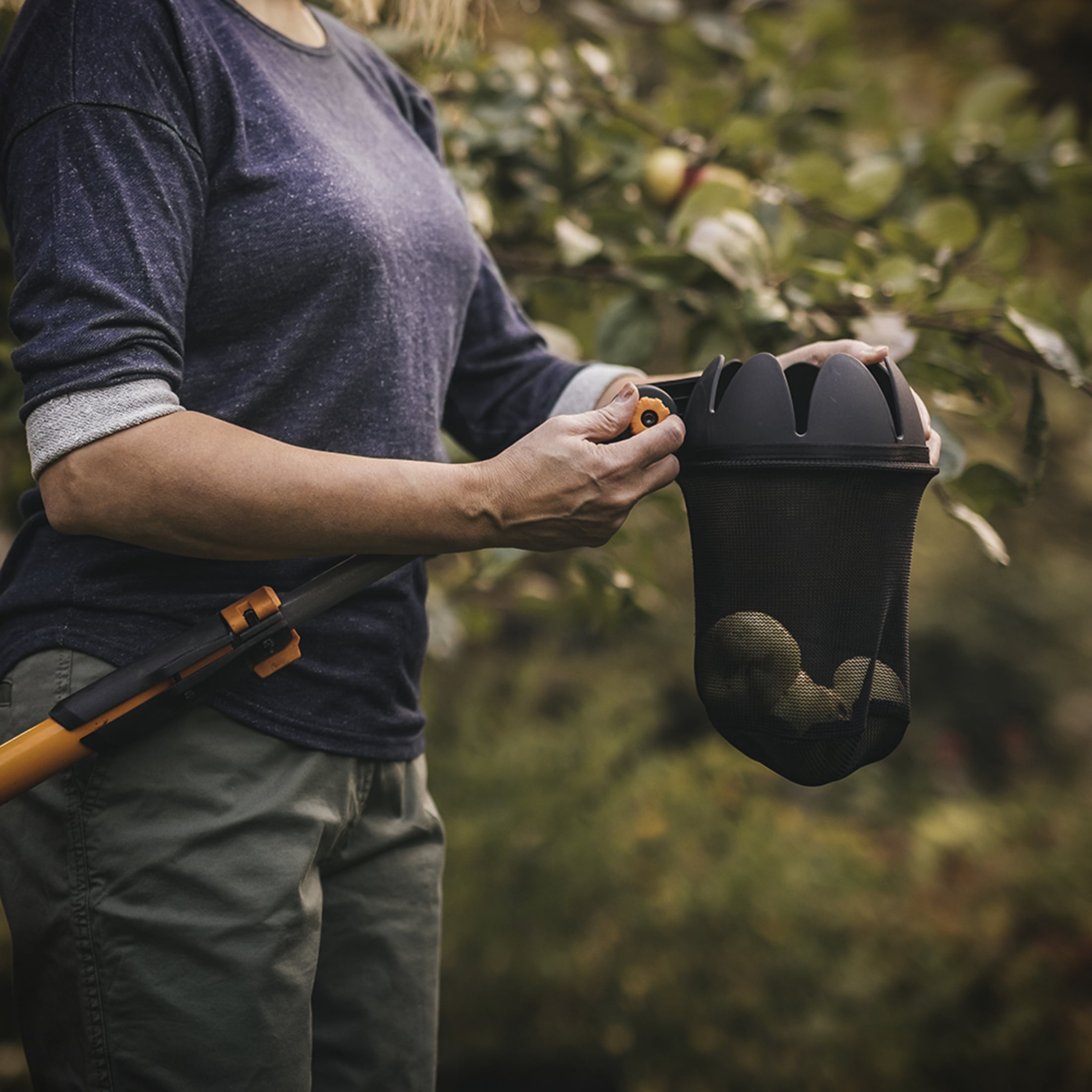 Fiskars Extendable Fruit Picker Tool, 1 Each, Orange and Black