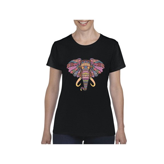Normal is Boring - Women's T-Shirt Short Sleeve, up to Women Size 3XL - Elephant Mosaic