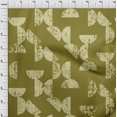 thumbnail image 4 of oneOone Georgette Viscose Dark Olive Green Fabric Geometric Half Circle Sewing Material Print Fabric By The Yard 42 Inch Wide, 4 of 4