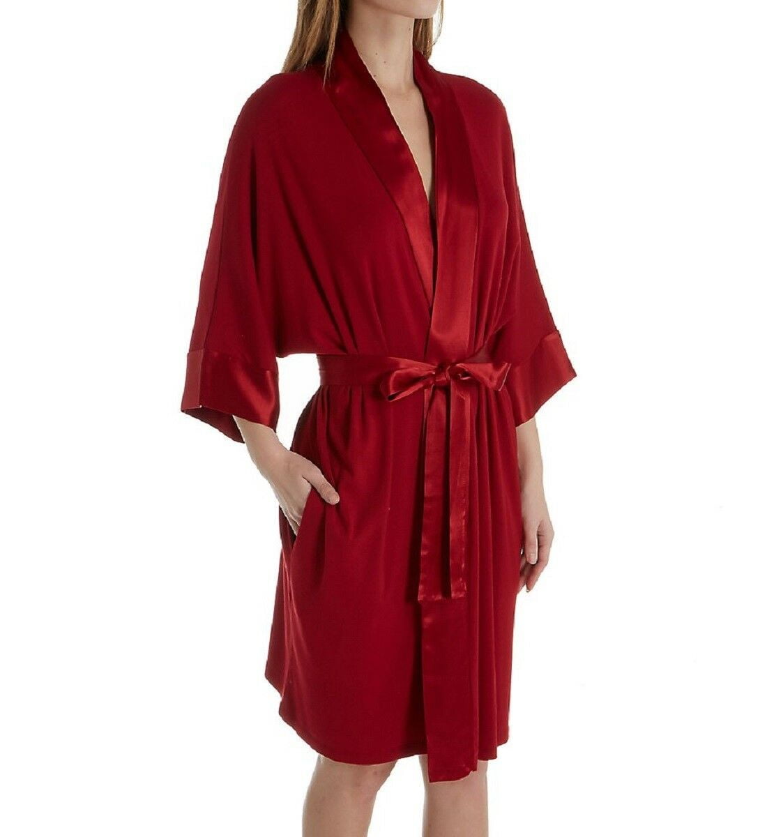 PJ Harlow Knit Robe with Pockets and Satin Trim Shala PJSR6RSIZED