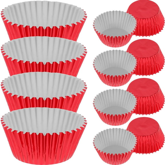 WHAMVOX Red Cupcake Liners for Baking Made from Food Grade Paper Perfect for Parties and Events 100pcs