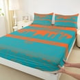 thumbnail image 3 of Feelyou Miami Football City Full Size Sheets, Rugby Sports Bed Sheets, Teal Orange Sheet Sets, Kids Teens Bedroom Decor, 3 of 7