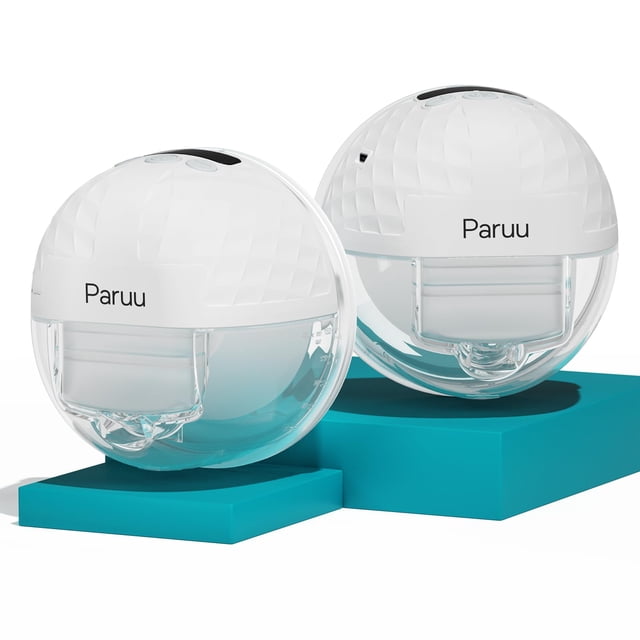 Extractor de leche Paruu P10 portátil con manos libres, paquete de 2, blanco