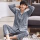 thumbnail image 1 of Conjunto de pijama con pantalones largos de manga larga de algodón puro para hombre, ropa de casa de otoño/invierno adecuada para hombres grandes, 1 of 5