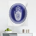 thumbnail image 1 of Hamsa Tapestry, Middle Eastern Mandala Motif with Oriental Hand Design with Heart and Eye, Fabric Wall Hanging Decor for Bedroom Living Room Dorm, 5 Sizes, Navy Blue and White, by Ambesonne, 1 of 1