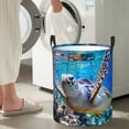 thumbnail image 5 of Sikiie Sea Turtle Swims Print Round Dirty Clothes Basket, Waterproof Standing Foldable Storage Basket, for Laundry Room, Bedroom, Bathroom Storage-Medium, 5 of 6