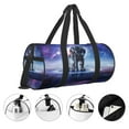 thumbnail image 5 of Easygdp Astronauts Start Running Travel Bag, Camping, Weekend, Carry On Overnight Duffel Bag with Shoulder Strap, 5 of 8
