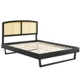 thumbnail image 3 of Modway Sierra Cane and Wood King Platform Bed With Angular Legs in Black, 3 of 9