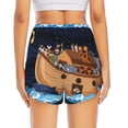 thumbnail image 2 of Rocae Ocean Scene with Noah's Ark for Women's Athletic Shorts Quick Dry Workout Hiking Shorts With Pockets for Running, Yoga, Gym, Sports Medium, 2 of 9