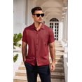 thumbnail image 5 of COOFANDY Mens Button Down Short Sleeve Shirts Casual Dress Shirts Buffalo Plaid Shirt 75% Cotton, 5 of 7