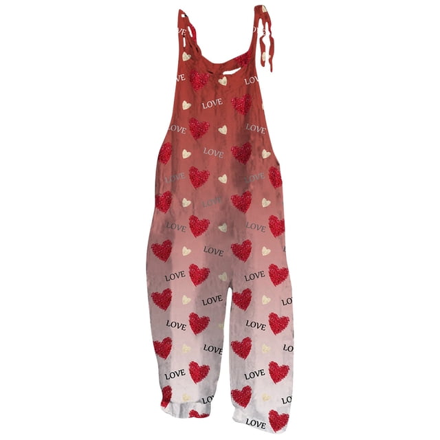 B91xZ Combinaisons Décontractées Amples pour Femmes Combinaisons Amples Bretelles Réglables Jambes Larges Combinaisons, Rouge L