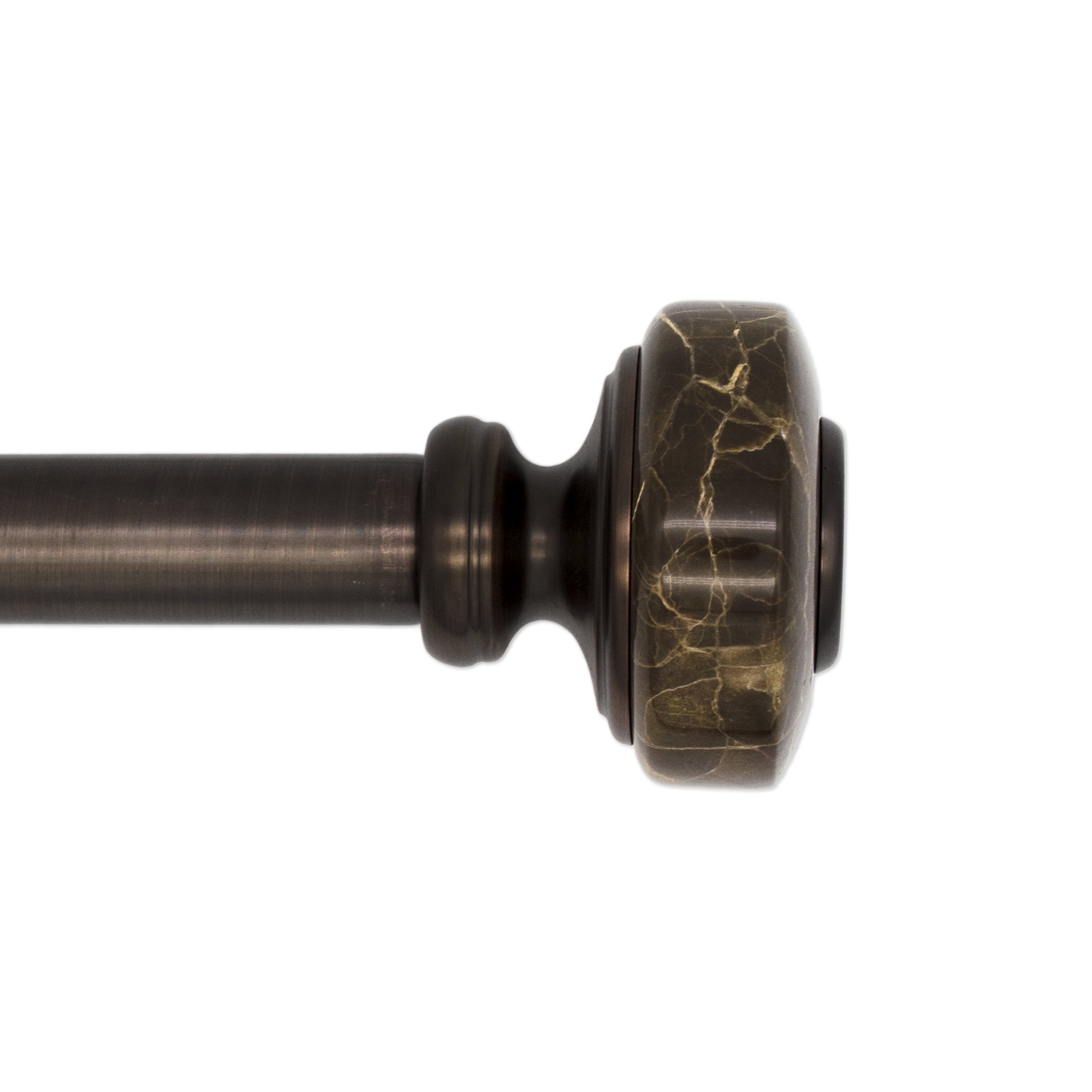 Better Homes & Gardens, Mix & Match, 1' Marble Oil Rubbed Bronze Knob Curtain Rod Finials, Set of Two