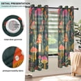 thumbnail image 3 of Yayeee Window Curtains Light Filtering 63"x52" Grommet Panel Pair Home Living Room Decor, Orange Mushroom, 3 of 7