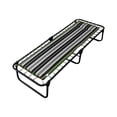 thumbnail image 1 of Catre Plegable Acojinado Pegaso Gris Con Rayas Soporta 150kg Portátil, 1 of 8