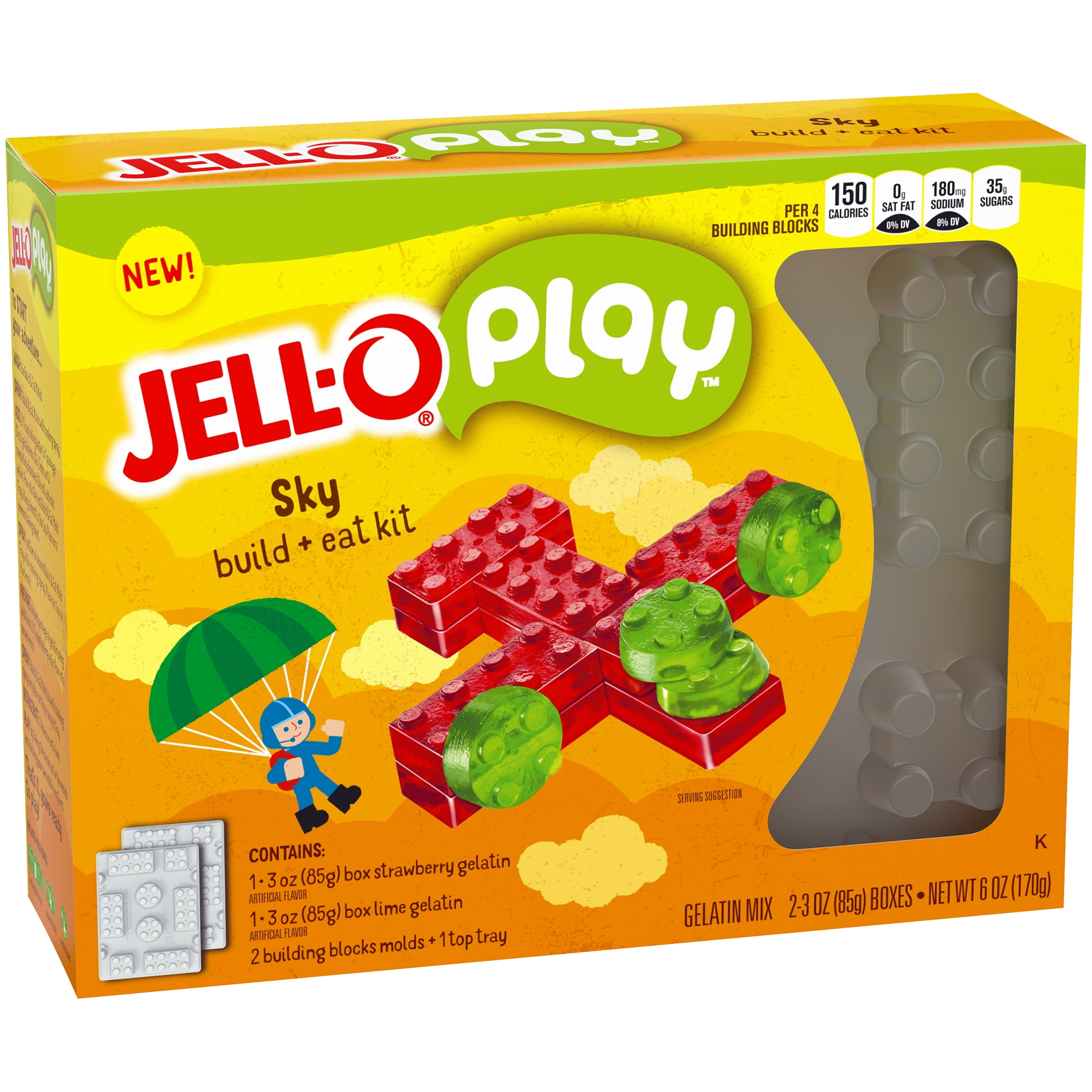 JellO Play Sky Build + Eat Gelatin Kit 6 oz. Box