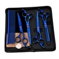 thumbnail image 2 of Esquirla 6 Pcs 7 Pouces Ciseaux Professionnels de Toilettage pour Animaux en Acier Inoxydable pour Toilettage Bleu, 2 of 8
