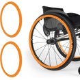 thumbnail image 1 of Silicone Wheelchair Push Rim Covers, 20/22/24inch 1 Pair Wheelchair Rear Wheel Push Ring Protective Cover, Non-slip Wear-Resistant Hand Push Cover, Cover for Improve Grip and Traction(Orange,24in), 1 of 7