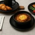 thumbnail image 6 of PLPPYFS 12 Pieces Farmhouse Stoneware Dinnerware Sets, Ceramic Plates Bowls and Mugs Set, Matte Terracotta Underside Ceramic Dishes Set for 3, Scratch Resistant Microwave & Dishwasher Safe, 6 of 9