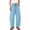 Light Blue, variant on Women's Plaid Pants High Waisted Wide Leg Capri Pants Casual Loose Fit Drawstring Elastic Waist Baggy Trousers with Pockets for Summer Daily Vacation