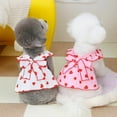 thumbnail image 6 of Small Dog Dress with D-ring,Summer Pet Strawberry Dress with D-Ring,Cute Pink Pet Skirts Outfits for Cat Puppy Small Dog Pink XS, 6 of 7