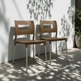 thumbnail image 4 of Ilios Innova | Set de 4 Sillas Valenia Modernas para Comedor y Restaurante, Diseño Minimalista Apilable de Polipropileno y Aluminio, Resistentes a la Intemperie, Uso Interior y Exterior, Color Café, 4 of 9