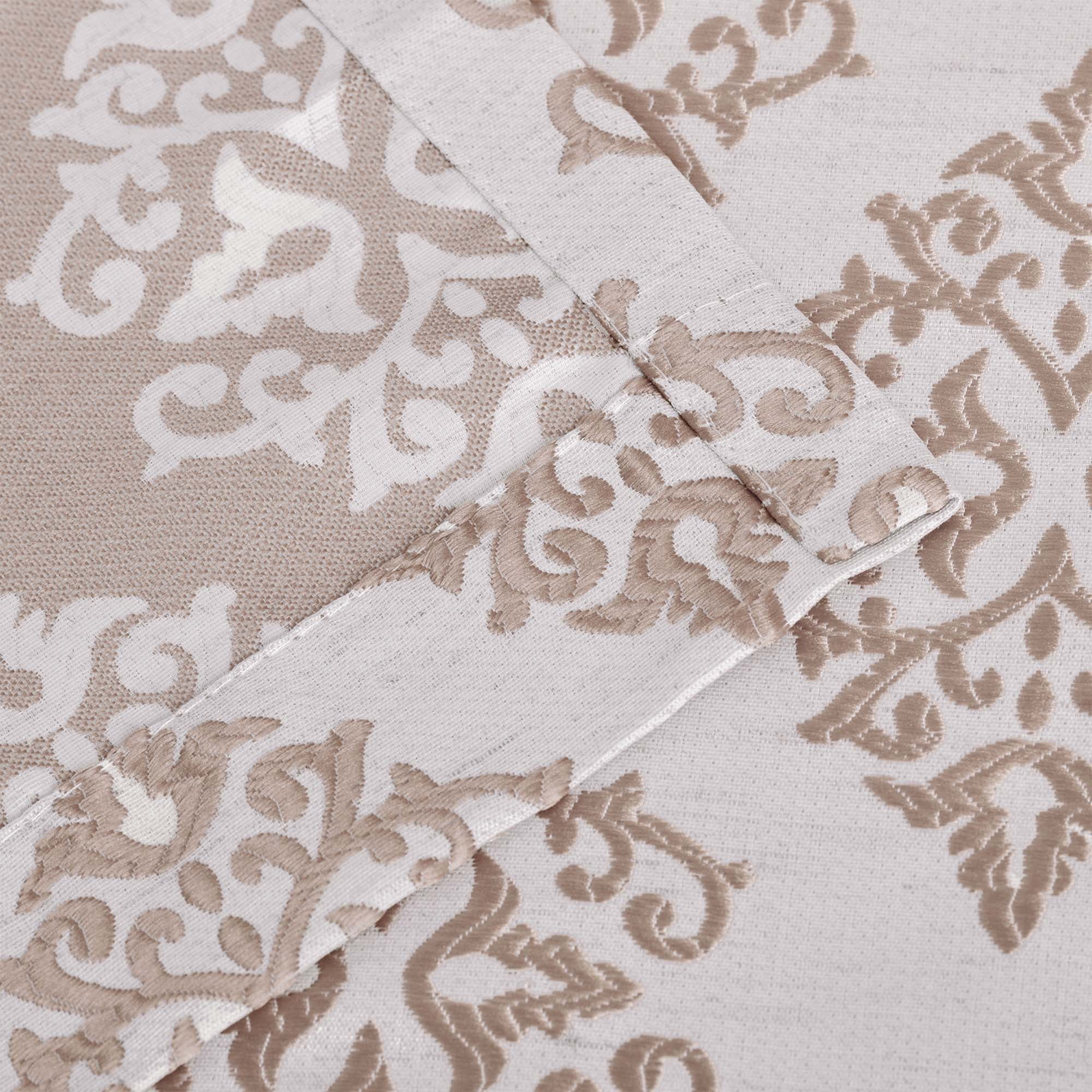 Superior Venetian Damask Jacquard Grommet Curtain Panel, Set of 2, 52" x 84", Brass