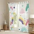 thumbnail image 3 of Feelyou Cartoon Rainbow Kids Curtains Pack of 2 (42x84 Each), Dreamy Starry Sky Cloud Curtains Blackout, Stripes Lines Bedroom Curtains, Window Curtains Decor, 3 of 6