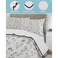 thumbnail image 4 of Quilts Twin-XL Size Bedding Set, Gray Flowers Lightweight Quilted Comforter, Spring Summer Farmhouse Botanical Soft Reversible Bedspread Coverlet with Pillow Covers for All Season, 68" x 98", 4 of 7