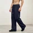thumbnail image 4 of Sweatpants for Men Fleece Lined Open Hem Straight Leg Athletic Joggers Baggy Sweatpant Open Leg Athletic Jogger Trouser Track Pants Sports Pants, 4 of 7