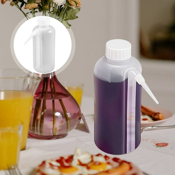 WRITWAA 5Pcs Large Capacity Plastic Squeeze Bottles for Ketchup Mustard and Salad Dressings