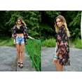 thumbnail image 2 of Women's Floral Print Puff Sleeve Kimono Cardigan Loose Cover Up Casual Blouse Tops, 2 of 7