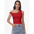 thumbnail image 6 of Womens Off The Shoulder Tops Sleeveless Shirts Going Out Crop Tank Tops Slim Fitted Summer Outfits, 6 of 6