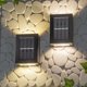 thumbnail image 1 of Solar wall lights 2 pack warm white waterproof led for garden patio garage pathway driveway, 1 of 4
