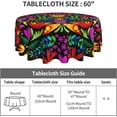 thumbnail image 5 of Colorful Mexican Tablecloth Round 60 Inch, Washable Polyester Table Cloth for Kitchen Party Picnic Dining Decor, Cinco de Mayo Mexican Decorations, 5 of 6